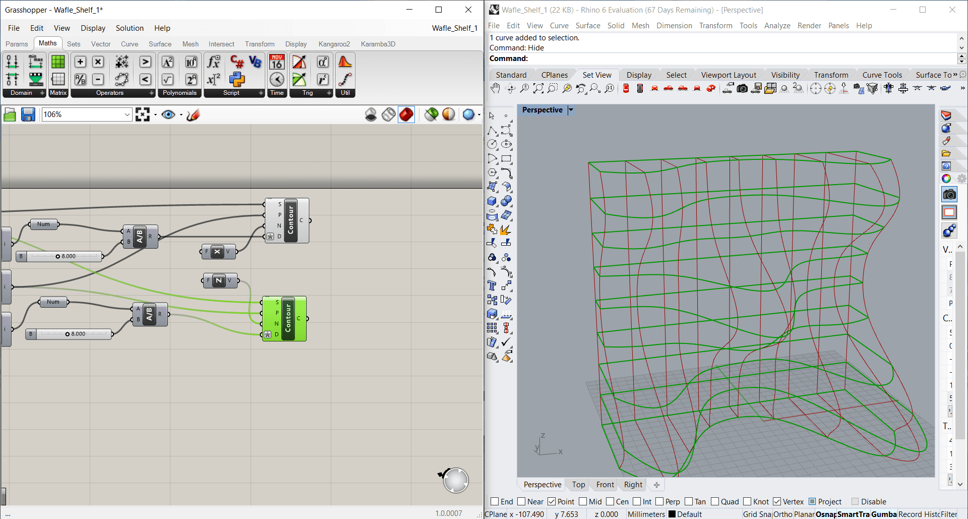 Highlighting the unnecessary first and last contour sections.