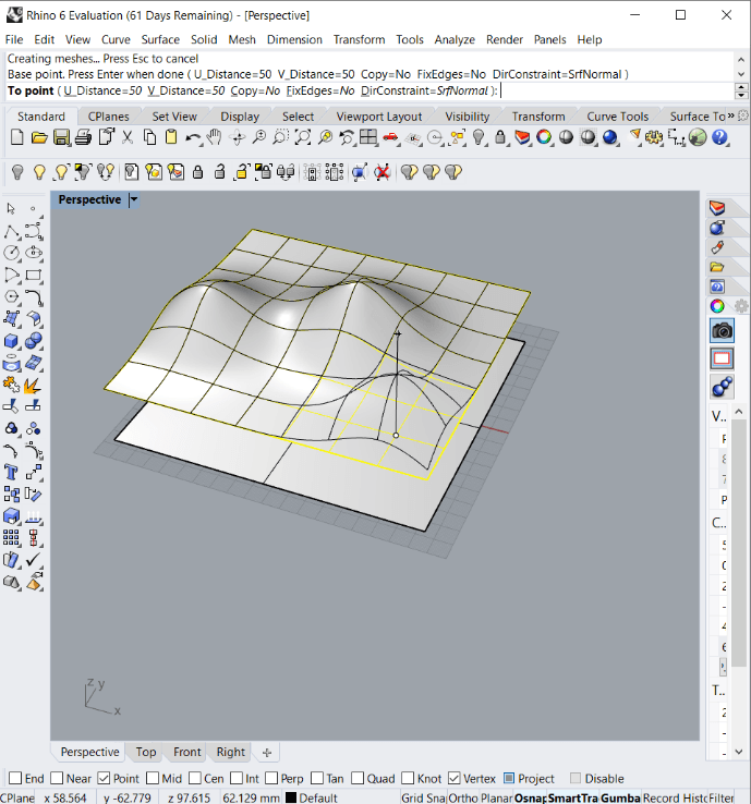 Deforming the surface into a custom shape.