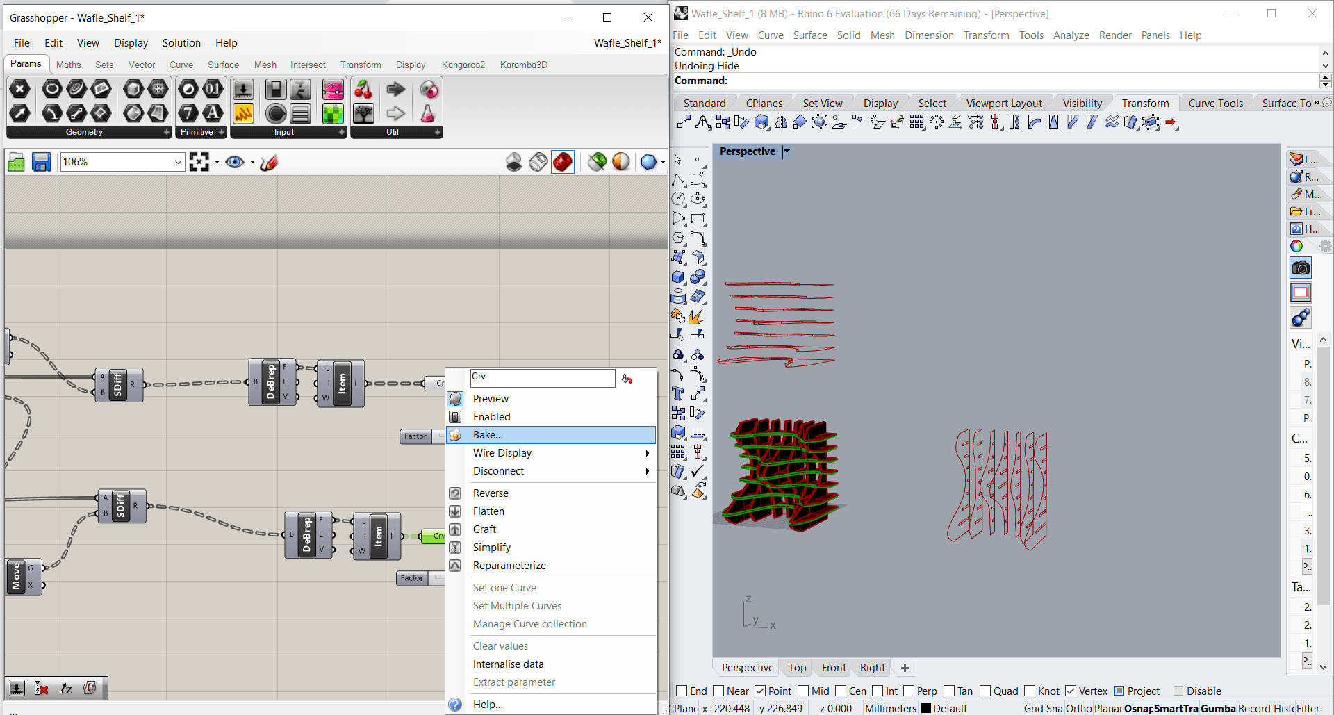 The first set of extruded shelf parts.